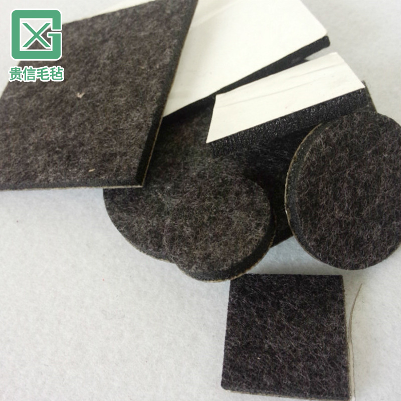 桌椅毛毡圆脚垫 黑色凳子背胶小长条沙发板凳办公家居家具毛毡垫