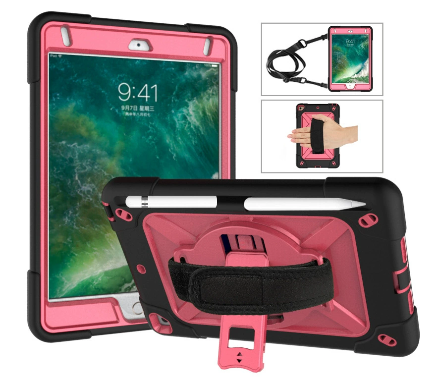 Подходит для нового Apple iPad mini4/5 контрастный C-тип ремешок для руки + плечевой ремень, влагозащитный силиконовый чехол