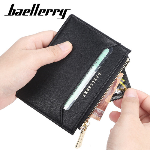 baellerry new men's card holder Korean version multi-card slot driver's license card holder thin zipper bank card holder for men