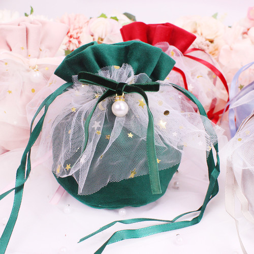 Wedding supplies wedding candy bag candy box gift creative birthday full moon velvet wedding candy bag cloth bag