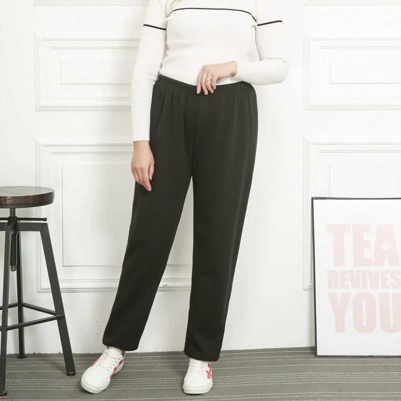 Зима 200 кг 300 кг жира плюс размер с высокой талией эластичный утолщенный нетвернутый бархат с мешком теплые штаны три или четыре фута поколение волос