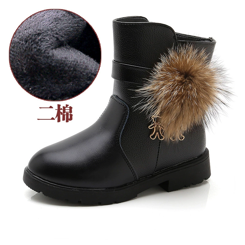 Martens, детские низкие ботинки для принцессы, зимняя обувь