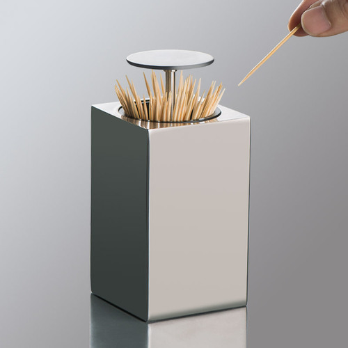 Push-type toothpick tube 304 stainless steel portable European toothpick jar automatic pop-up toothpick storage box