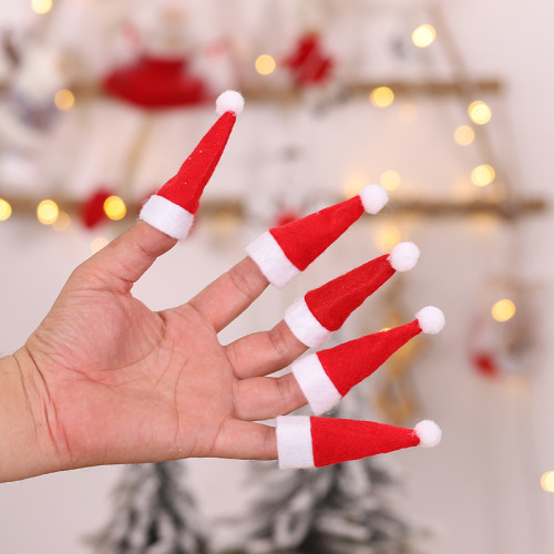 Christmas decorations, mini Christmas hats, Christmas lollipop hats, Christmas non-woven hats