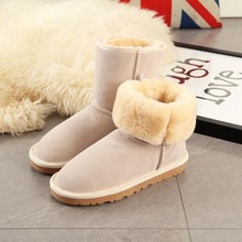 源头厂家批发中筒5825米色雪地靴工厂外贸代发大码男女靴桑坡冬靴