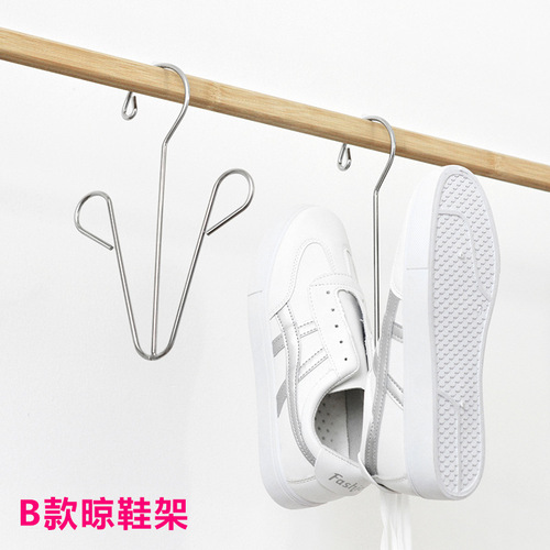 Stainless steel shoe rack storage simple shoe rack shoe drying rack balcony shoe drying rack multi-functional drying rack non-slip slipper rack