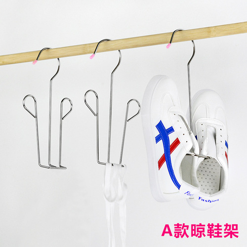 Stainless steel shoe rack storage simple shoe rack shoe drying rack balcony shoe drying rack multi-functional drying rack non-slip slipper rack