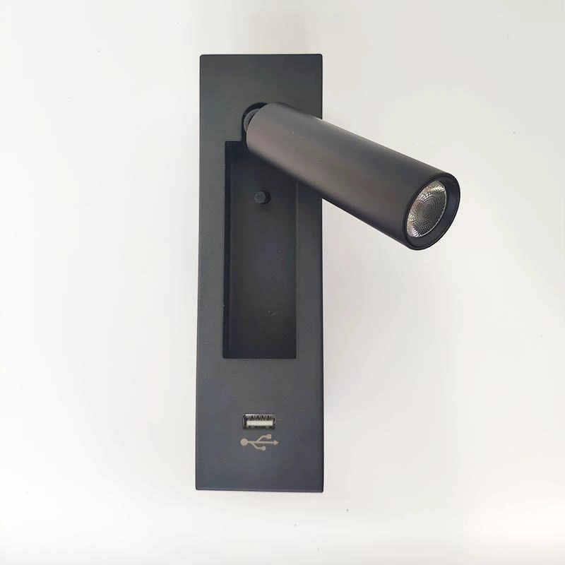 Бра-ночной светильник для отеля для кровати, LED чтение, встроенные вращающиеся лампы, 3W