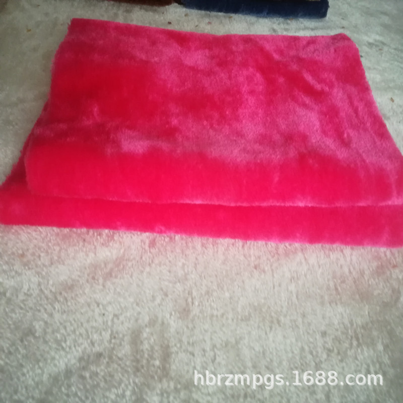厂家直供棉鞋口毛绒针织面料舞台表演服绒布玫红色割圈绒