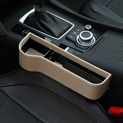Storage Box, Cross-Border, Car storage bag/box - beige-main-driver-second-generation-leather