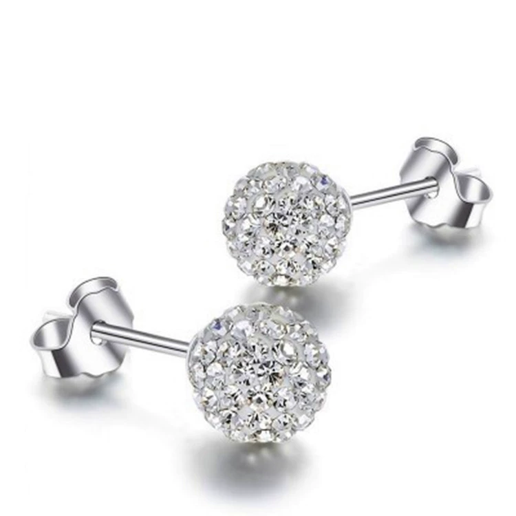 Модные серьги, проба серебра 925, инкрустирован diamond, простой и элегантный дизайн, оптовая продажа
