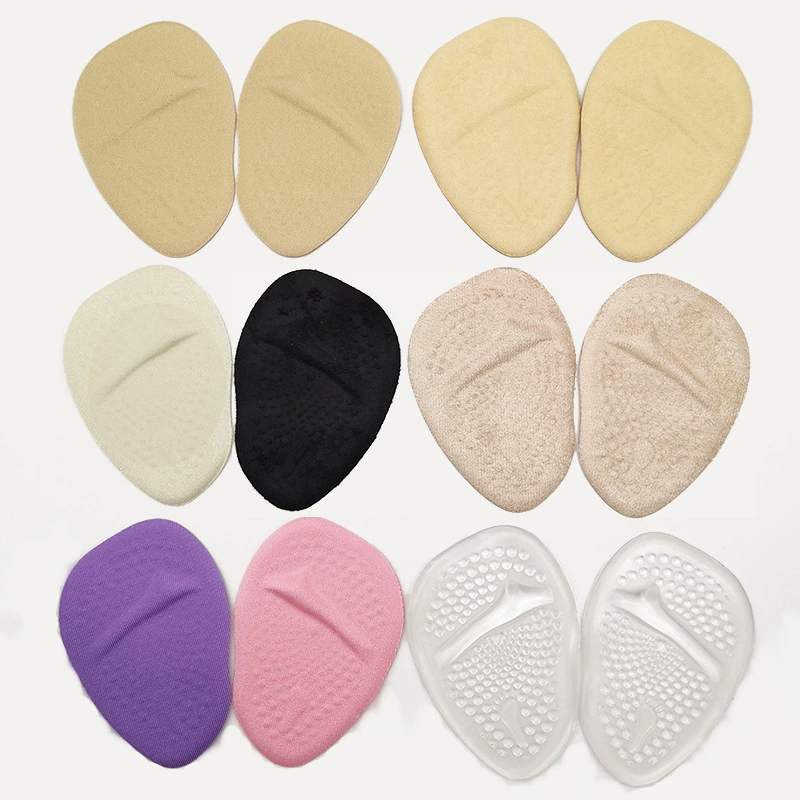 Подушка для передней части стопы силиконовая утолщенная противоскользящая амортизирующая передняя половинка подушка для массажа свода стопы противоболезненная половинка подушка для ног на высоком каблуке