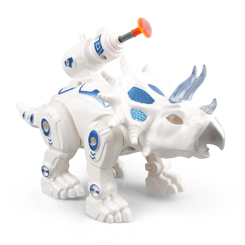 Nueva eléctrica de combate mecánico triceratops luz de música automática para caminar puesto de luz venta caliente al por mayor juguetes de los niños