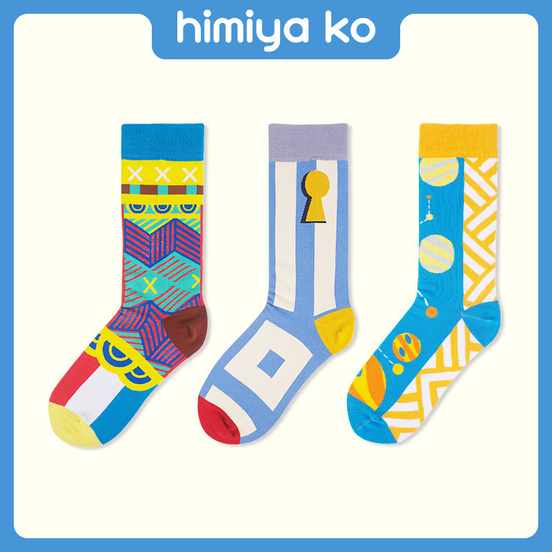 Autumn and Winter New Asymmetric Designer Planet Cute Cute Women's Cotton SOCKS SOCKS Autumn and Winter New Asymmetric Designer Planet Cute Cute Women's Cotton SOCKS SOCKS