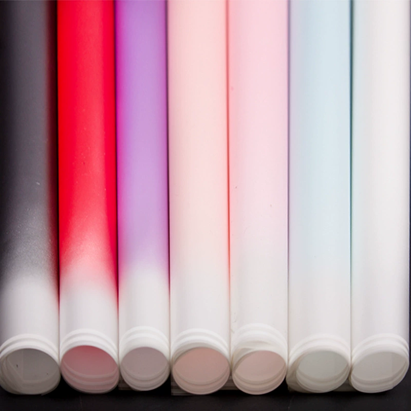 Сплошная цветная градиентная матовая бумага водостойкая полупрозрачная упаковочная бумага для цветов OPP материал букет подарочная упаковочная бумага оптом