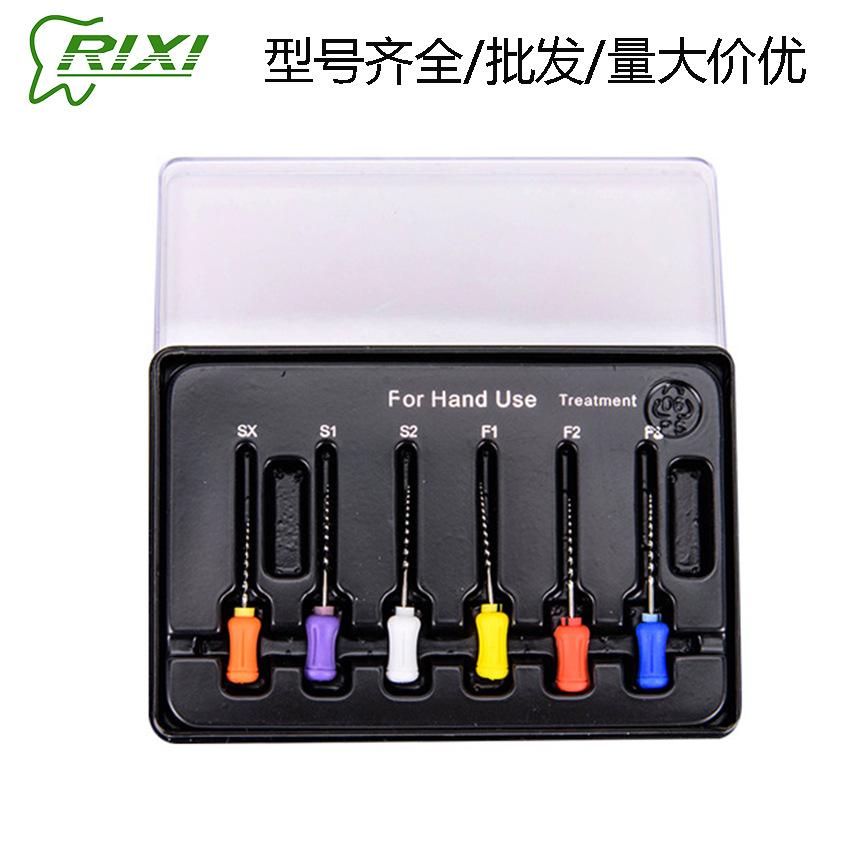 Lima de preparación de tubo de raíz manual de titanio y níquel Dental, lima de mano cónica grande, archivo de dragado, material dental, accesorios médicos