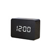 Wooden electronic square small watch, thermometer for bed