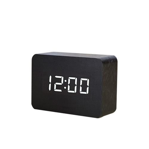 Source manufacturer electronic clock rectangular wooden clock mini electronic alarm clock digital clock led wooden clock