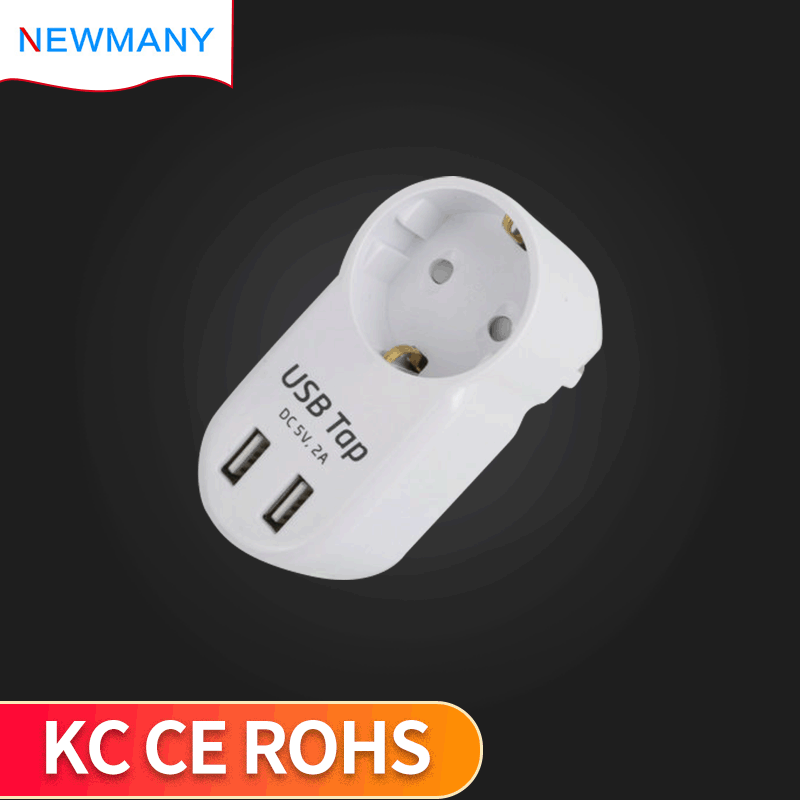 多功能插排德标插座 双USB款插座拓展器 充电旅行插座XWL-S16USB