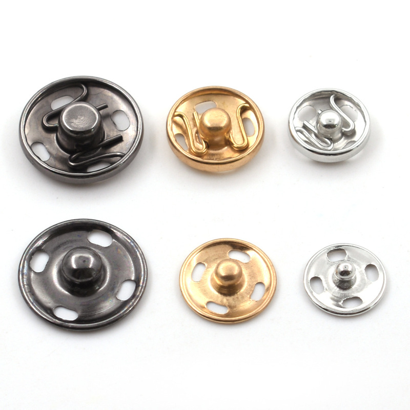 Factory direct supply metal snap button hardware hidden button tweed coat button alloy copper letter snap button wholesale