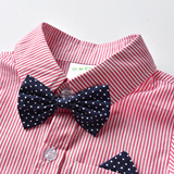 Осенний детский комплект, лонгслив, рубашка, галстук-бабочка, штаны, европейский стиль, 4 предмета