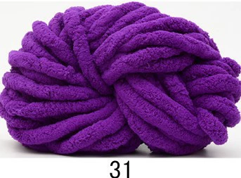 Super‑chunky Iceland chenille yarn, polyester, 2 cm thick single‑strand, 250 g bundle