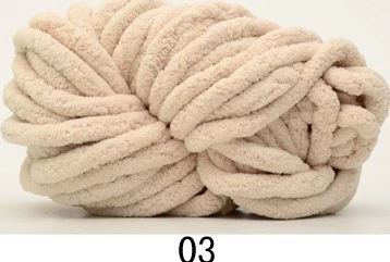 Super‑chunky Iceland chenille yarn, polyester, 2 cm thick single‑strand, 250 g bundle