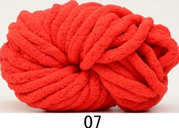 Super‑chunky Iceland chenille yarn, polyester, 2 cm thick single‑strand, 250 g bundle