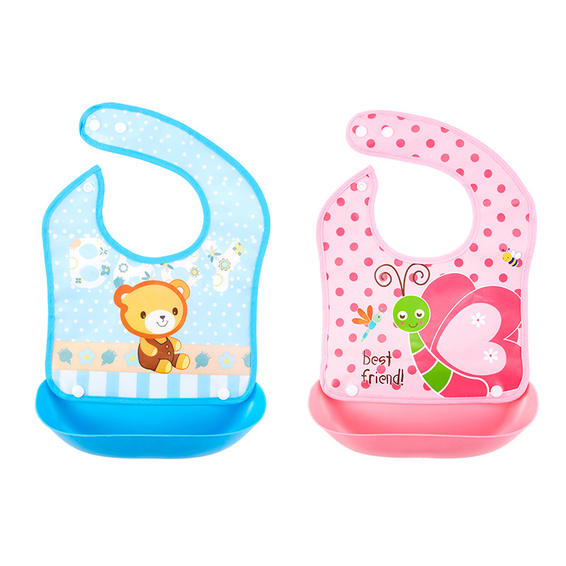 Children's big waterproof three dimensional silicone eating bib for…