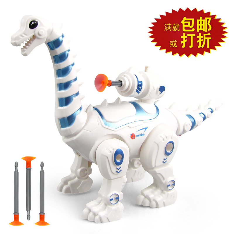 Nuevo eléctrico de combate mecánico cuello largo dragón Luz de Música automática para caminar puesto de luz Venta caliente al por mayor juguetes para niños