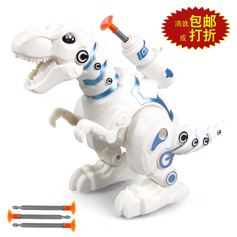 Nueva eléctrico lucha contra la maquinaria Tyrannosaurus luz música automática para caminar puesto de luz Venta caliente al por mayor juguetes de los niños