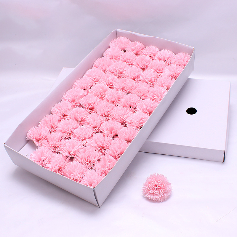Flores artificiales de jabón, cabezas de flores de jabón para el Día de la Madre, claveles de jabón simulados con materiales para envolver flores, ramo de flores simuladas