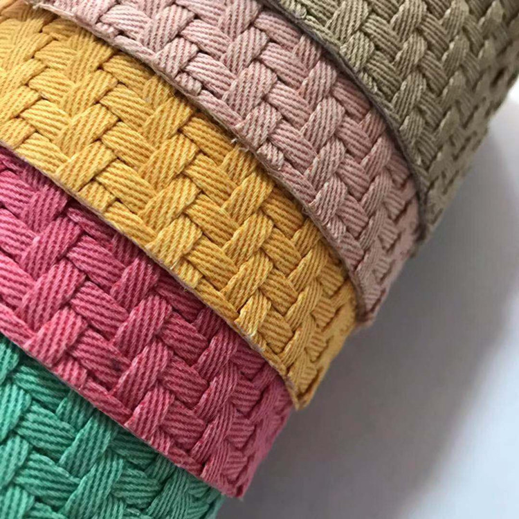 工厂直销 斜纹布编织面料 帆布编织 哑光编织料 鞋材箱包装饰墙布