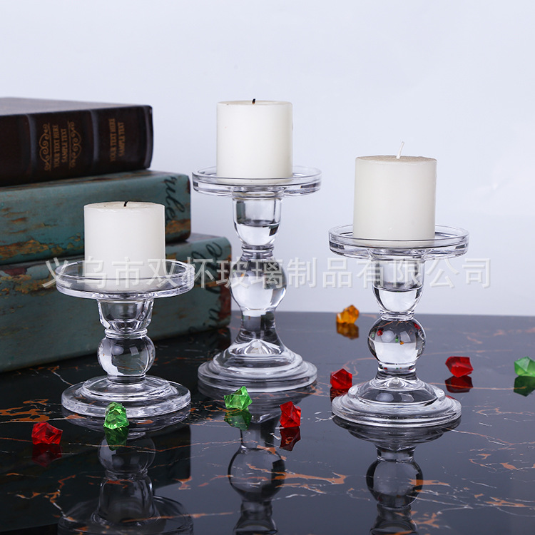 Velas europeas, candelabros de cristal creativos románticos modernos, adornos de decoración del hogar, candelabros coloridos de columna romana de tres piezas