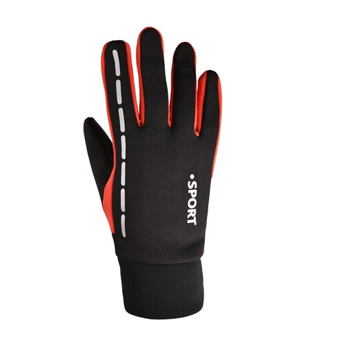Cross-border autumn and winter waterproof, quilted warm, reflective outdoor cycling full-finger gloves for men and women, touch screen windproof gloves