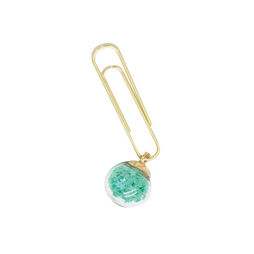 Girl's heart quicksand crystal ball glass paper clip bookmark paper clip 50mm electroplated imitation gold star paper clip