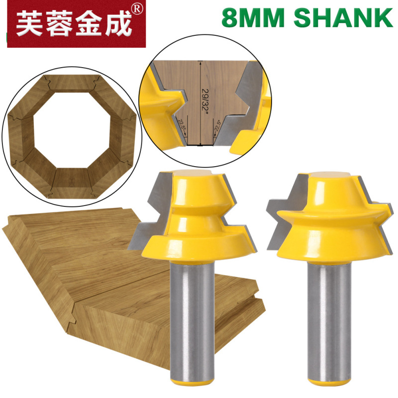 Octahedron mortise and tenon tool set woodworking milling cutter splicing cutter tungsten steel plate splicing cutter barrel cutter regular octahedron mortise and tenon tool Octahedron mortise and tenon tool set woodworking milling cutter splicing cutter tungsten steel plate splicing cutter barrel cutter regular octahedron mortise and tenon tool