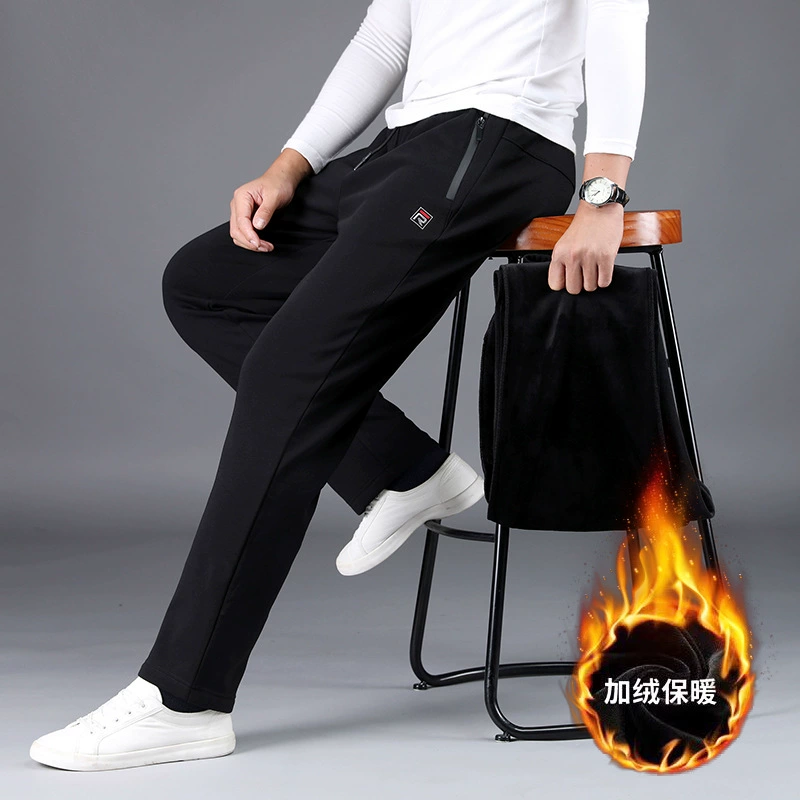 Толстый брат, осенне-зимние толстые мужские спортивные штаны очень большого размера на флисовой подкладке, мужские утепленные теплые длинные брюки на флисовой подкладке