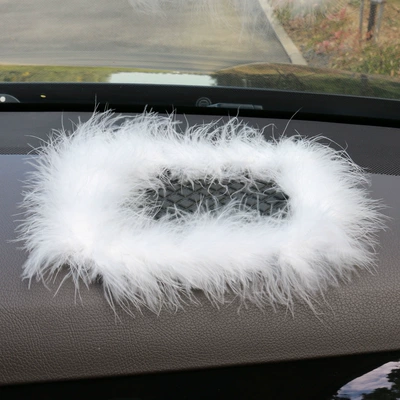 Car feather anti-slip mat car perfume ornament accessories car dashboard anti-slip mat car plush gift (Anti-slip mat) - feather-pad-18-14cm