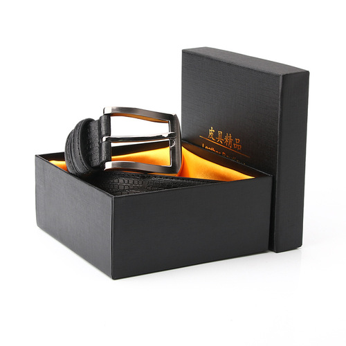 Factory direct sales men's and women's belt belt packaging box set drawer black nail punch wholesale