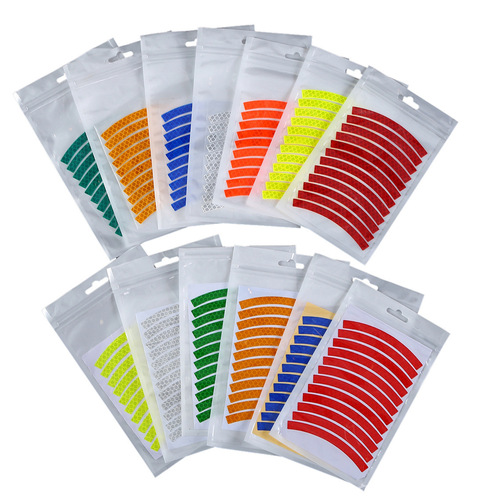 20-inch mountain bike accessories road reflective stickers night warning wheel hub protective strip outline label self-made