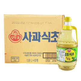 包邮进口不倒翁苹果醋1.8L*6瓶水果醋韩国料理醋冷面调味寿司醋