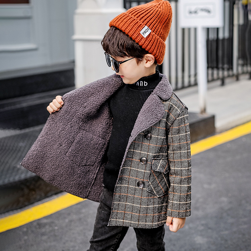 Baby clothing for kids with fleece coat for kids with tweed coat_voghion.com