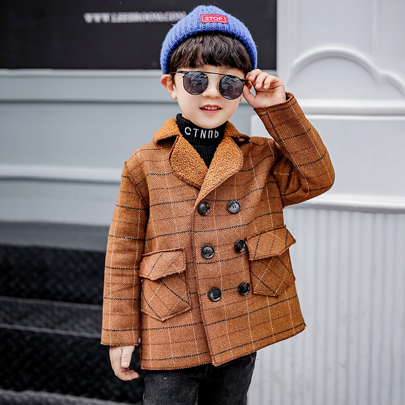 Baby clothing for kids with fleece coat for kids with tweed coat_voghion.com