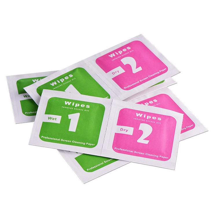 Алкогольный пакет 1 2 сухой и влажный пакет Спиртосодержащий хлопок мобильный телефон Чистящий пакет для мобильного телефона