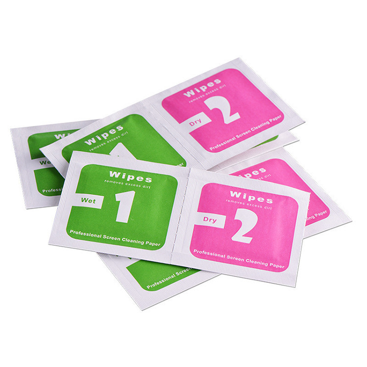 Alcohol Pack 1 2 Dry and Wet Package Alcohol Cotton Mobile Phone Film Auxiliary Tool Package Screen Cleaning Set Headphone Cleaning