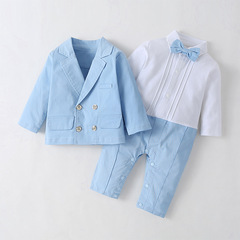 Wholesale children's clothing one-stop source, boys' gentleman two-piece set, children's garments, baby diaper cover, infant onesie