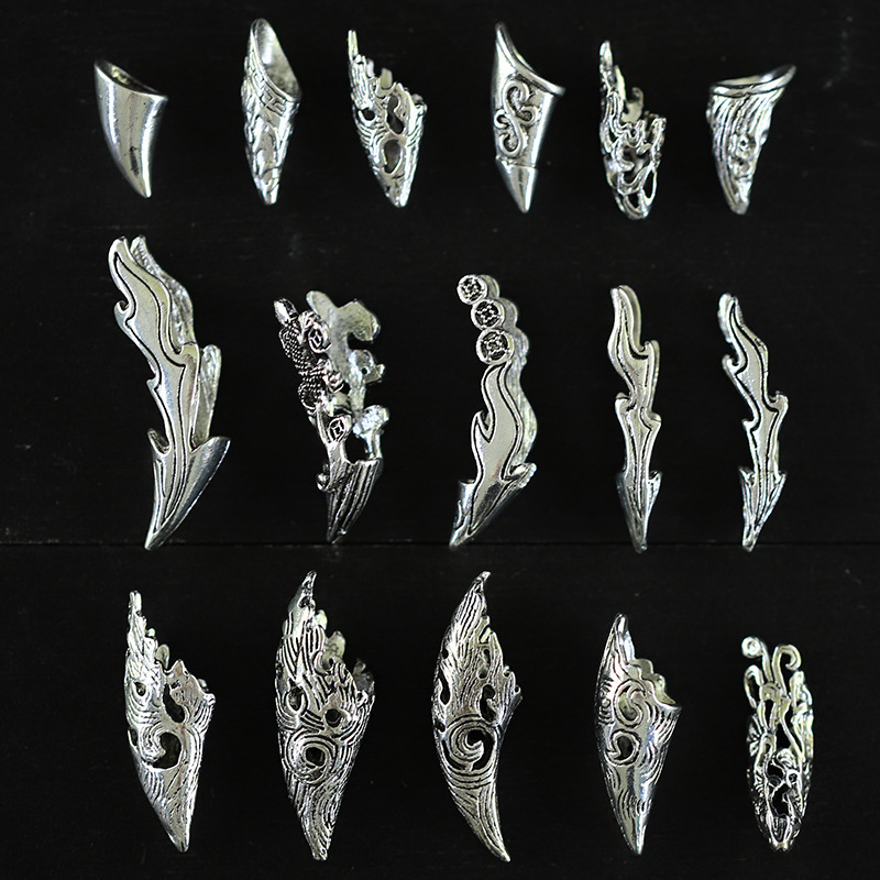Langya Silver Accessories DIY Men's Bag Silver Large Middle Wolf Board Tiger Leopard Tip Set New