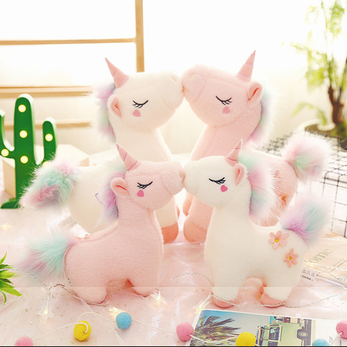 Dream Unicorn Pony Multi-functional Lounge Pillow with Elastic Fabric Full of Girl's Heart Plush Toy Birthday Gift for Kids