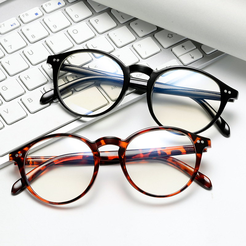 New Anti-blue Light Glasses Frame Double Nail Round Frame Retro Plain Glasses Internet Popular Same Style Harajuku Small Face Myopia 549